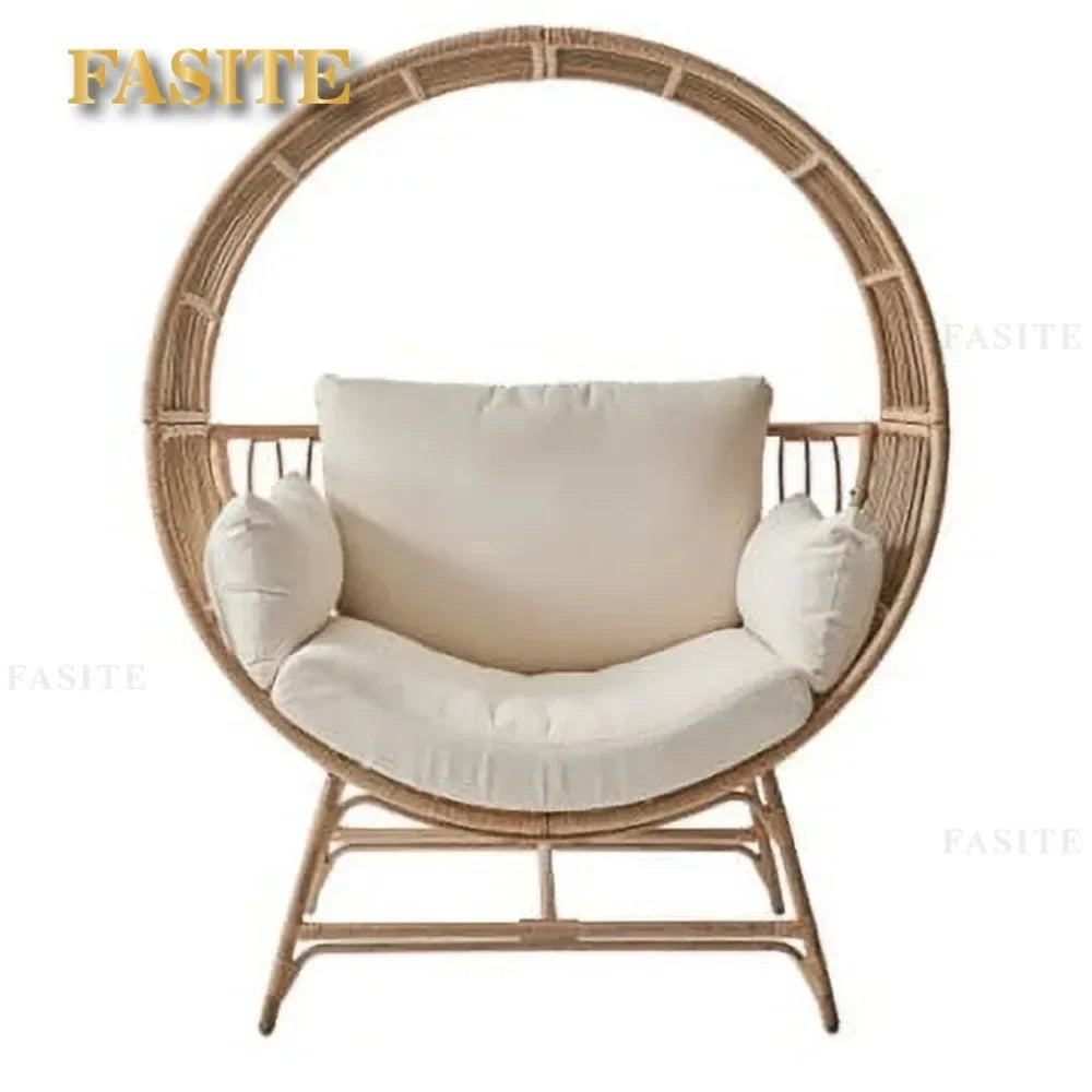 2024 New  Bellamy Round Wicker Outdoor Egg Chair, Beige