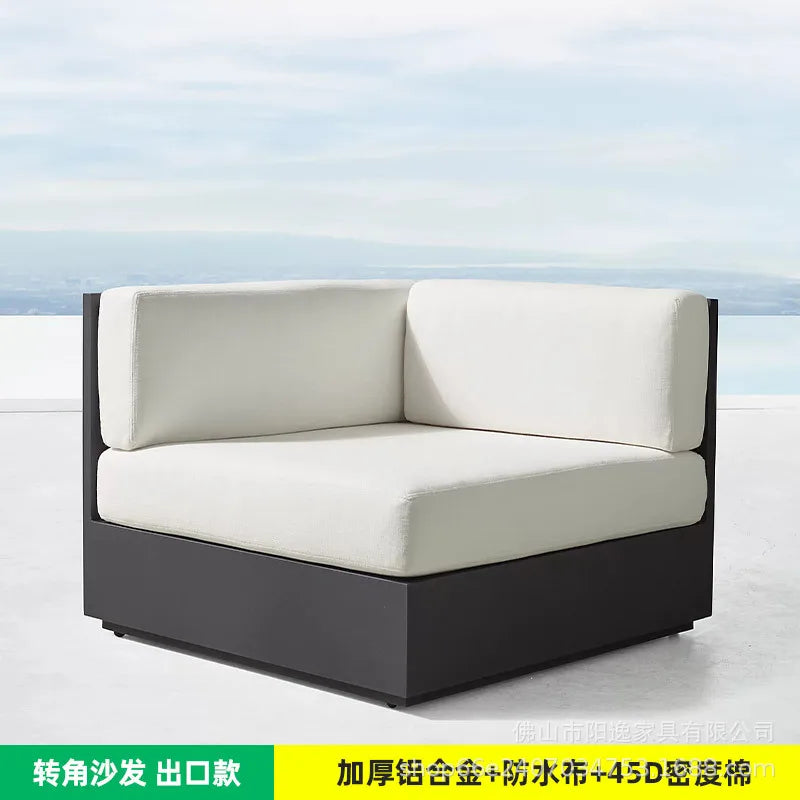Outdoor high-end sofa villa garden courtyard hotel swimming pool leisure outdoor waterproof and sunscreen aluminum  combination