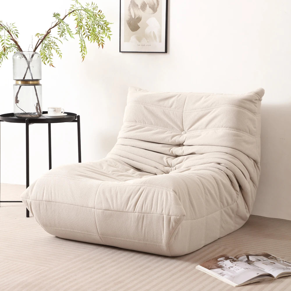Lazy Sofa, Caterpillar Sofa | Classic Grey Sponge-Filled, Living Room Ready, No Electricity Needed