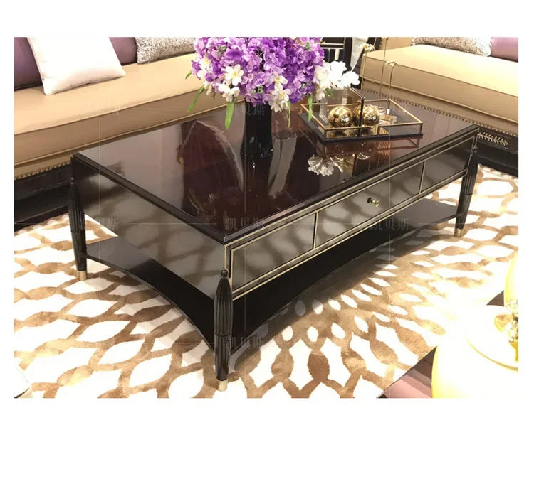 AR Light Luxury Post-modern Stainless Steel Rectangular Square Coffee Table Living Room TV Cabinet Combination Marble Furniture