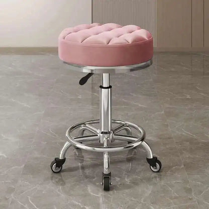 Barber Nail Salon Chair Swivel Wheels Rotating Salon Hair Stylist Barbershop Equipment Furniture Professional Rolling Silla