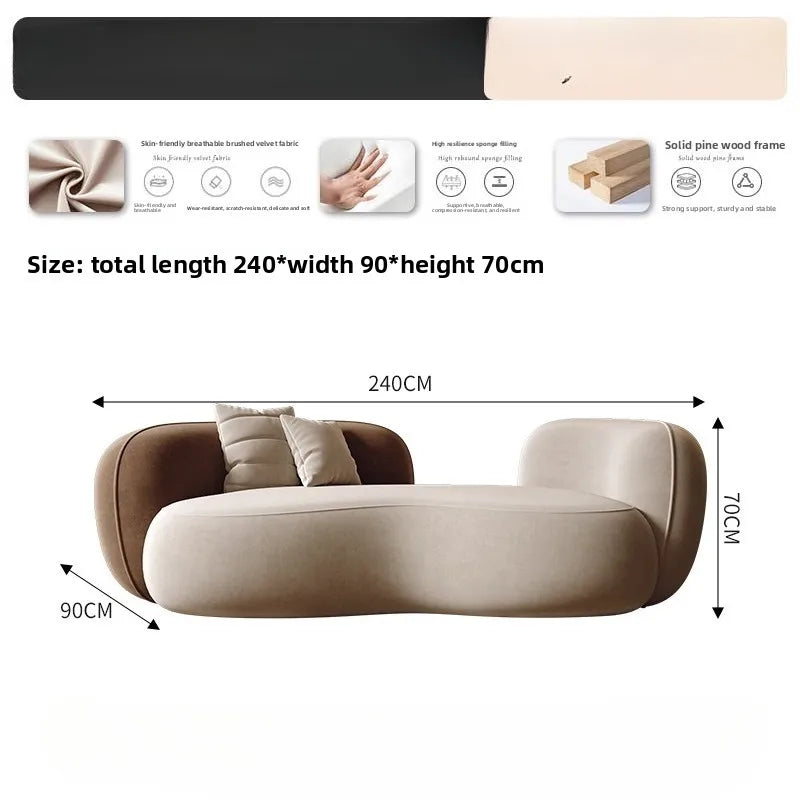 Italian minimalist curved special-shaped sofa studio designer women's clothing store