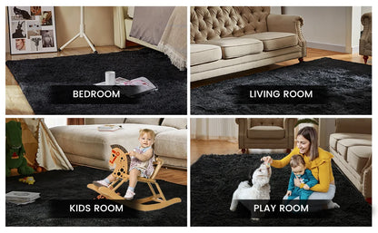 VIKAMA Tie-Dye Plush Carpet Living Room Decoration Soft Fluffy Home Mat Children's Room Baby Crawling Non-Slip Blanket
