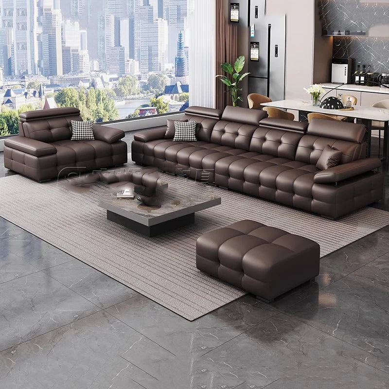 Modern Leather Living Room Sofas Couch Lazy Nordic Luxury Minimalist Living Room Sofas Lounge Designer Muebles Home Furniture