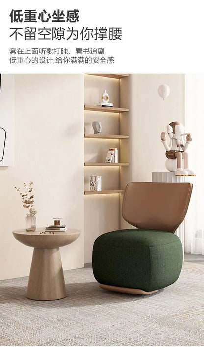 NewLog Light Luxury First Class Cabin Lounge Sofa Chair Nordic Living Room Fabric Low Stool Balcony Leisure Armchair