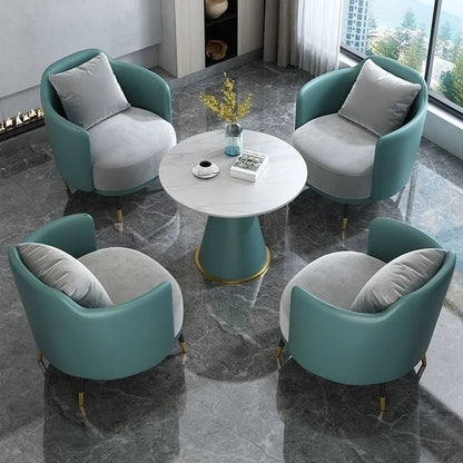 Custom minimalist light luxury single sofa coffee table set leisure hotel reception sales office negotiation table and chair