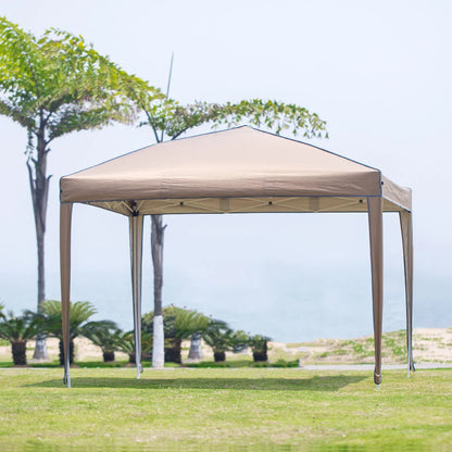Outdoor pop-up canopy Gazebo Tent beach camping instant canopy Sunscreen rainproof khaki color (2.9 x2.9M)