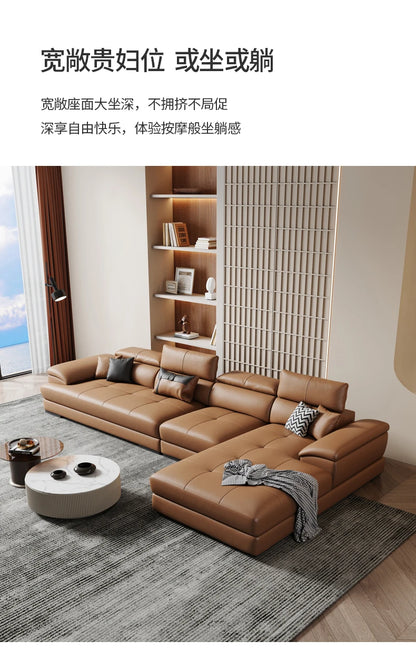 European Living Room Sofa Genuine Leather Sectional Corner Sofas Modular Luxury Sofa Sala De Estar De Luxo Modern Furniture