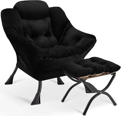 Chair with Ottoman,Leisure Sofa Armchair with Footrest,Oversized Reading Chair for Bedroom,Dorm Room,Living Room,Cou