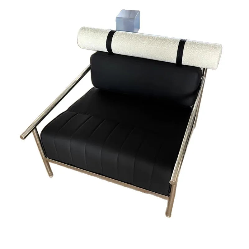 Single chair, living room, simple sofa chair, vintage creative stainless steel lounge chair, reception room