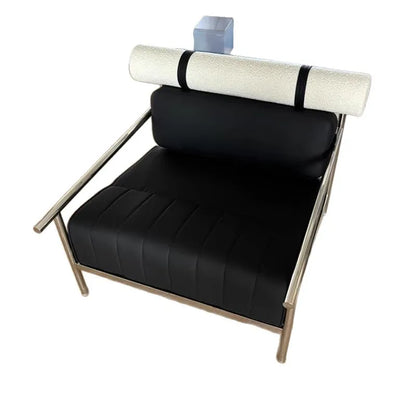 Single chair, living room, simple sofa chair, vintage creative stainless steel lounge chair, reception room