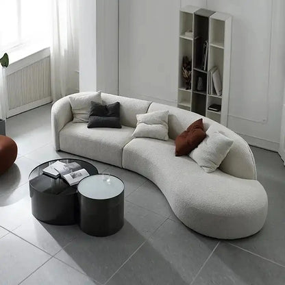 Modern design furniture sofa lounge nut circle curved sofa couch white modern sofas