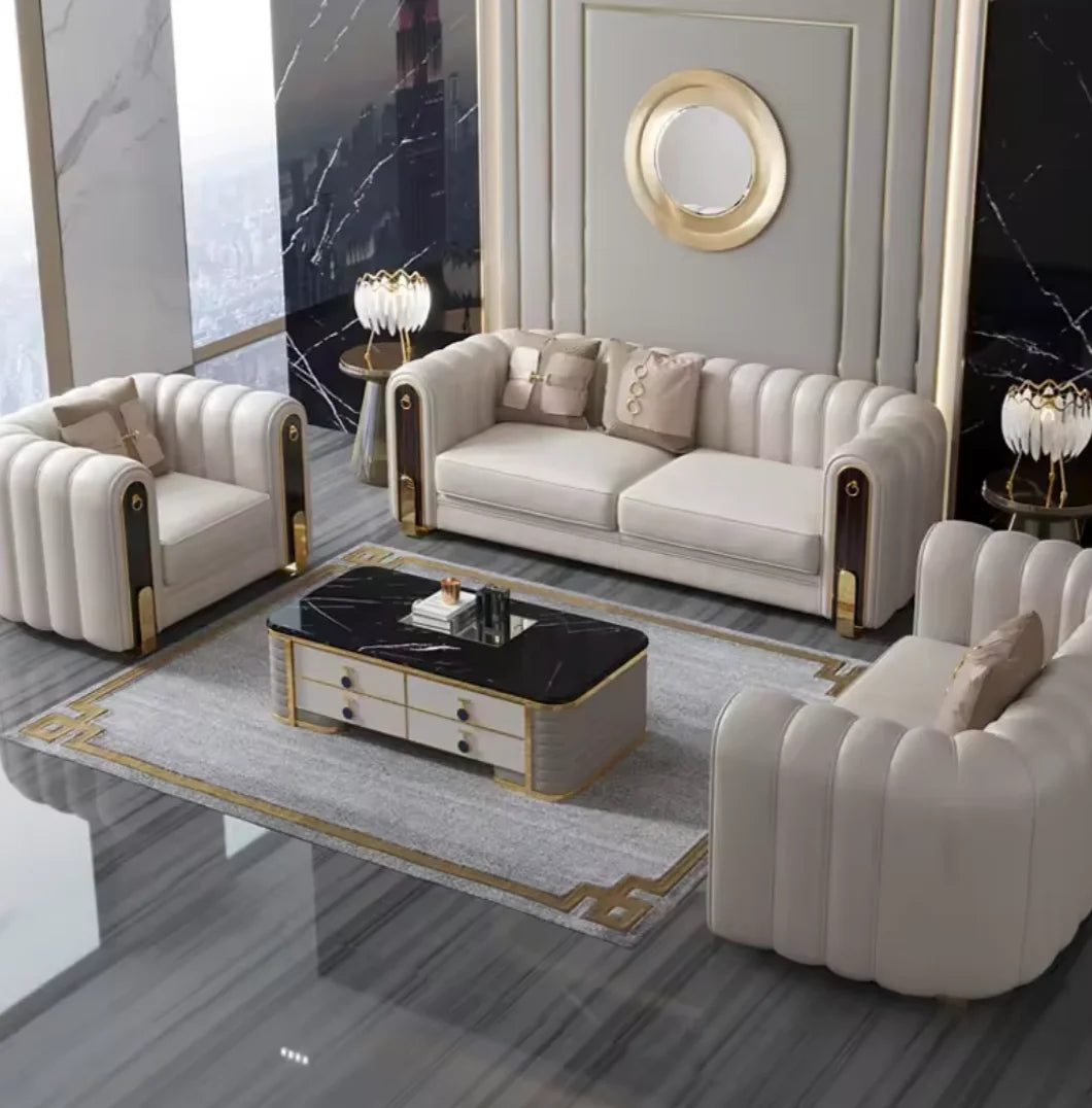 #*s for Living Room Leather Sectional Sofa Set Modern Design Convertible L-Shape Sponge Filling Grey Arm Chairs