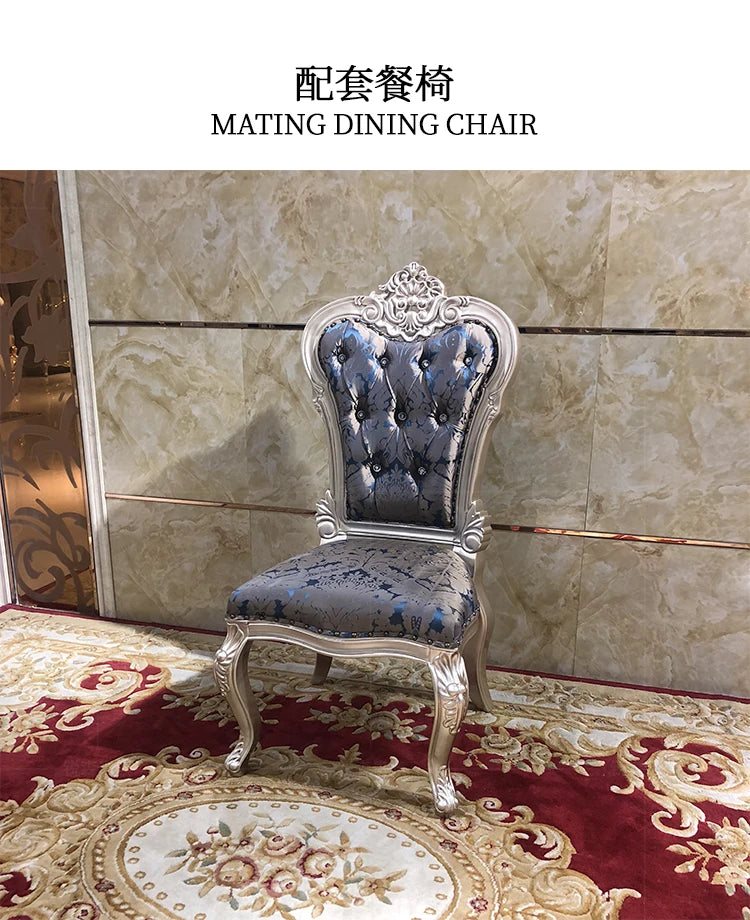 A07 French solid wood dining table and chair combination luxury carved dining table household rectangle