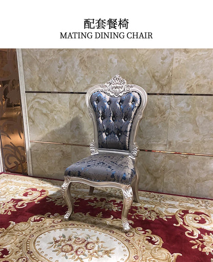 A07 French solid wood dining table and chair combination luxury carved dining table household rectangle