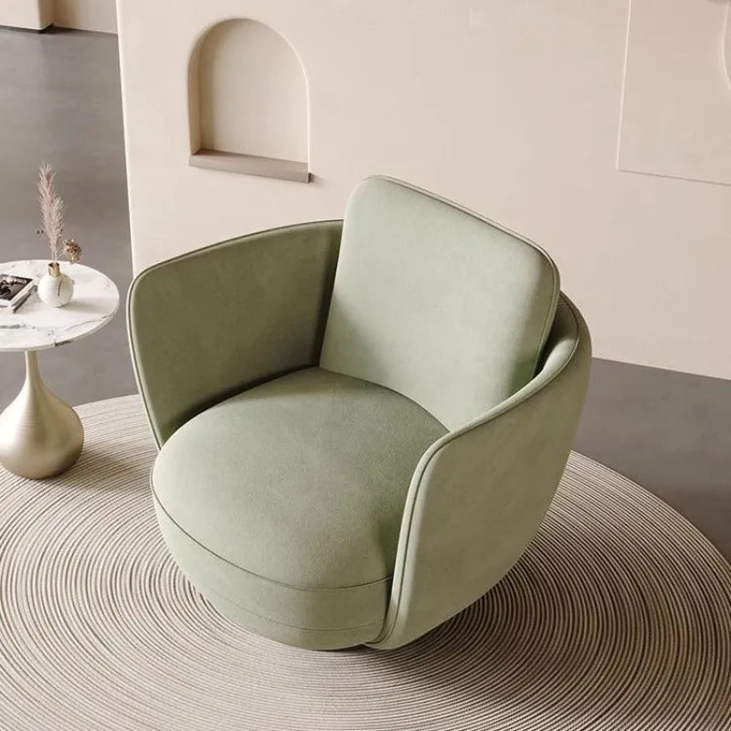 Modern Barrel Swivel Chair 360 Chenille Fabric Accent Chair Upholstered Lounge Chair for Living Room Bedroom Office Waiting Room
