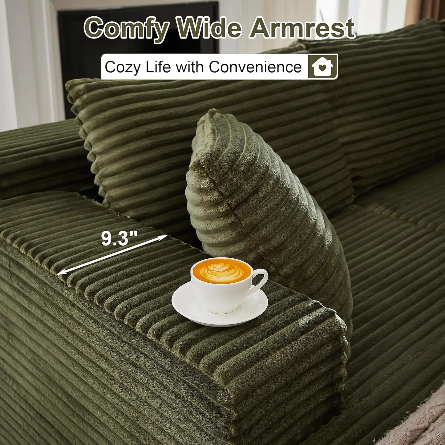 118" Compressed Sofa for Living Room L Shaped Boneless Couch, Modular Sectional Sofa, Sofa Bed Memory Foam Couches with Chaise