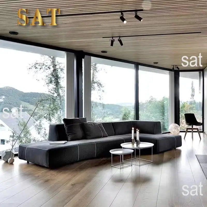 Hot sales New Modern Italian Fabric  L shape sofa living room Modular Corner Sofa Set
