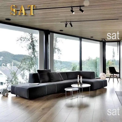 Hot sales New Modern Italian Fabric  L shape sofa living room Modular Corner Sofa Set