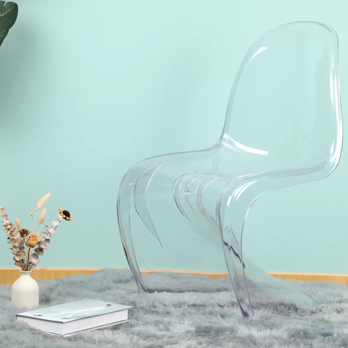 Nordic Modern Simple Creative Acrylic Plastic Dining Chair Red S Beauty Chair Crystal Transparent Pandong Chair Wow