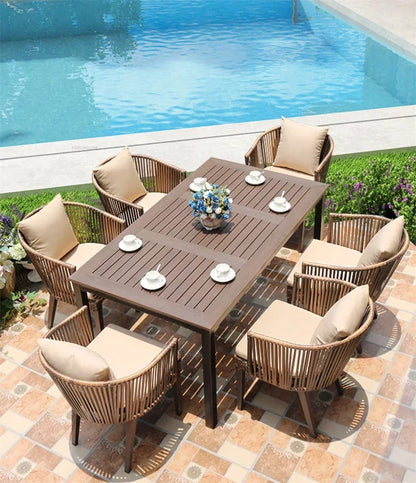 Rattan Garden Table and Chair Balcony Outdoor Furniture Sets Outdoor Leisure Rattan Table and Chair Garden Furniture Sets Q