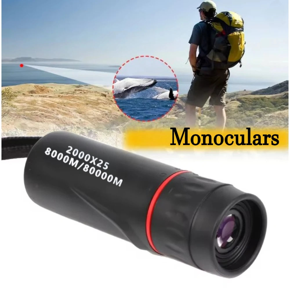 High Magnification HD Monocular Telescope Waterproof Mini Telescope Portable Military Zoom  Scope for Travel Hunting