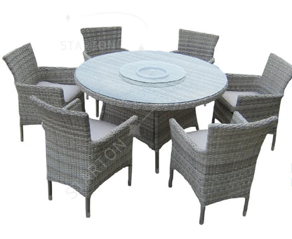 Dining Table Set Leisure Garden Marble Table Double Use Garden Chair Rattan Wicker Furniture Popular Design Style