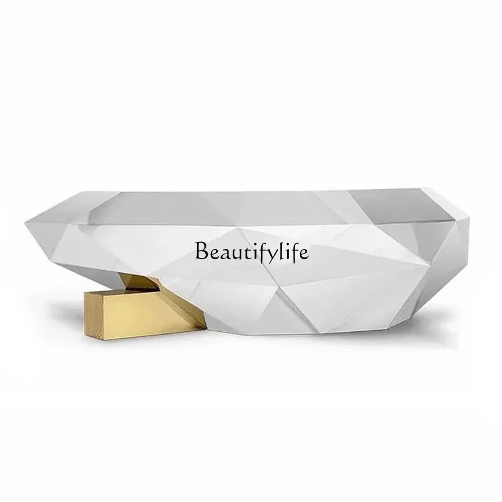 LJYStainless steel light luxury creative special-shaped coffee table high-end model house villa living room art coffee table