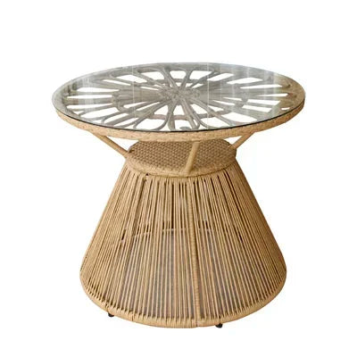 Rattan Chair Three Piece Set Balcony Table Combination Outdoor Furniture Armrest Single Rattan Sofa Recliner Patio Outdoor Chair