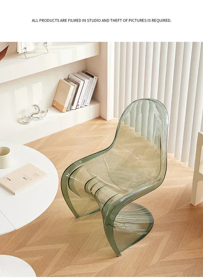 Design Minimalist Dining Chair Acrylic Kitchen Colorful Office Chair Modern Living Room Cadeira Kitchen Furniture  A1