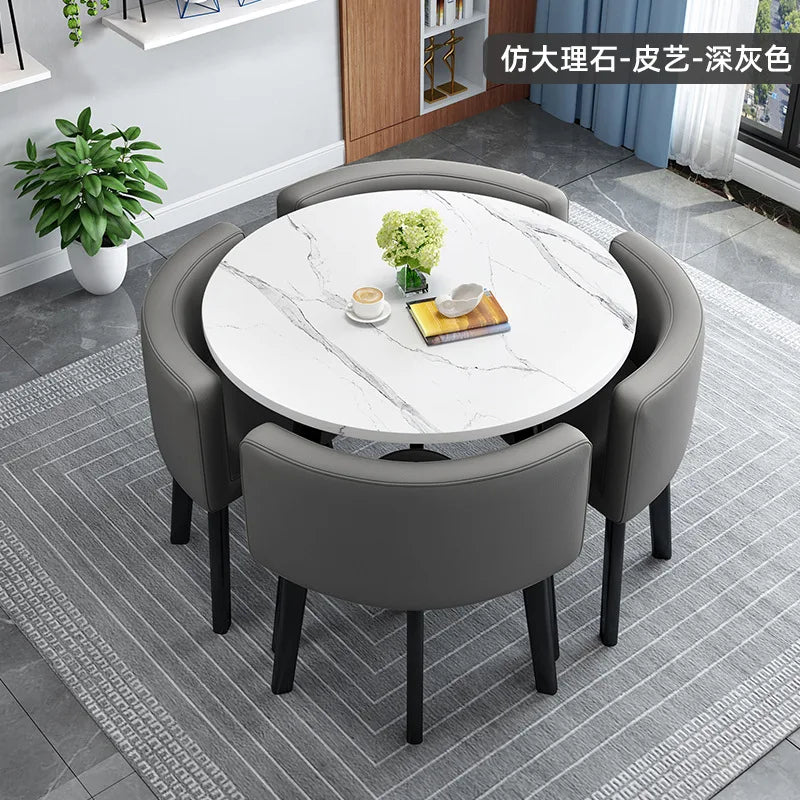 home dining table, Modern simple dining table, apartment rental room, leisure negotiation, reception table and chair combination