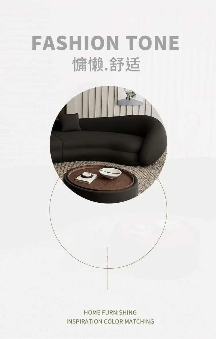 Italian living room small apartment special-shaped designer reception curved sofa