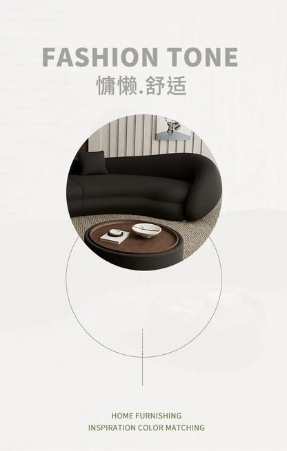 Italian living room small apartment special-shaped designer reception curved sofa