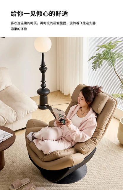 Light luxury single sofa chair rotatable designer casual lazy sofa Nordic living room balcony reclining single r &