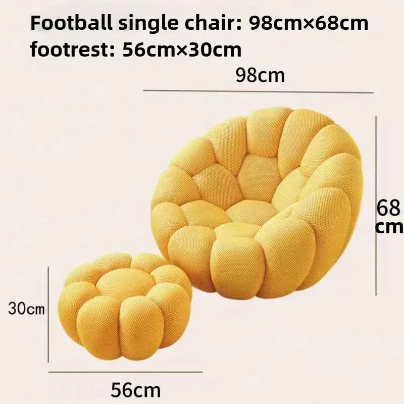 Modern Pumpkin Chair Luxury Bubble Sofa Single Lounge Seat Lazy Recliner for Bedroom Balcony Living Room Aesthetic Accent