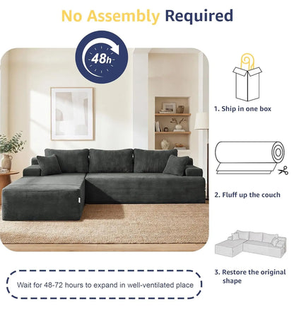 Modular Sectional Sofa Couches L-Shape Couch 3 Seat Modular Sofa Memory Foam Sectional Couches for Living Room,, Customized