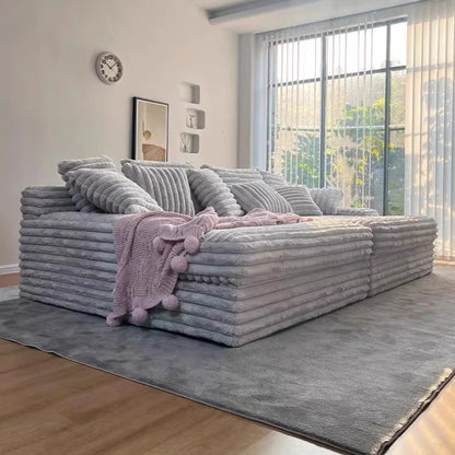 Convertible Compressed Sofa Living Room Lounges Modern Lazy Sofa Bed Straight Row Corduroy Bedroom Balcony House Furniture
