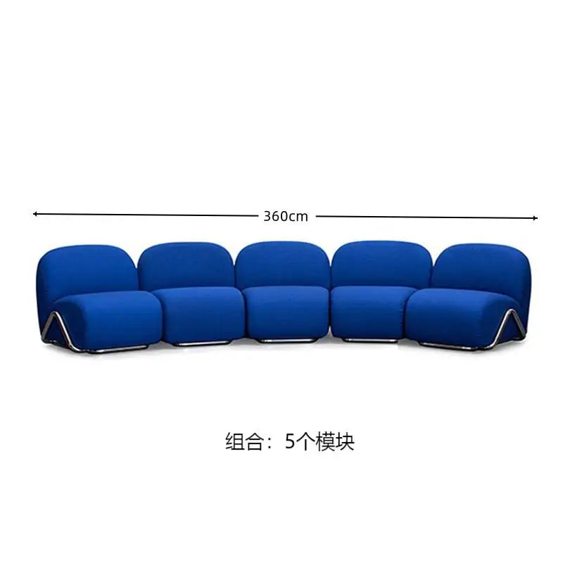 Customized single sofa antique living room stainless steel fabric arc