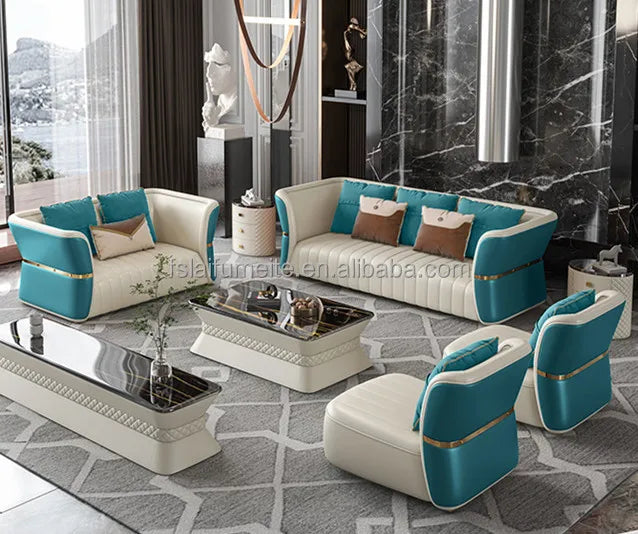 Light Luxury Leather Sofa Set Living Room Modern Sectionals Couch Lounge Custom Sofa Set Furniture for Home Living Room Sofa Set