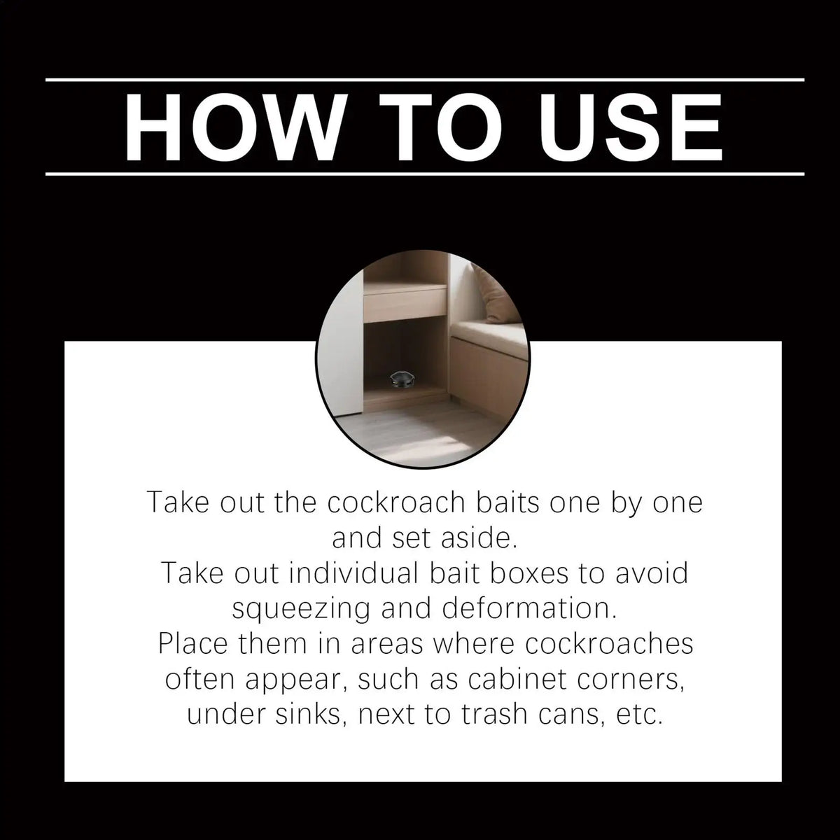 Large Roach Bait Cockroach Attractant for Home Noxious Animal Control Supplies for Bathroom Kitchen Backyard Break Room
