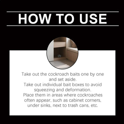 Large Roach Bait Cockroach Attractant for Home Noxious Animal Control Supplies for Bathroom Kitchen Backyard Break Room