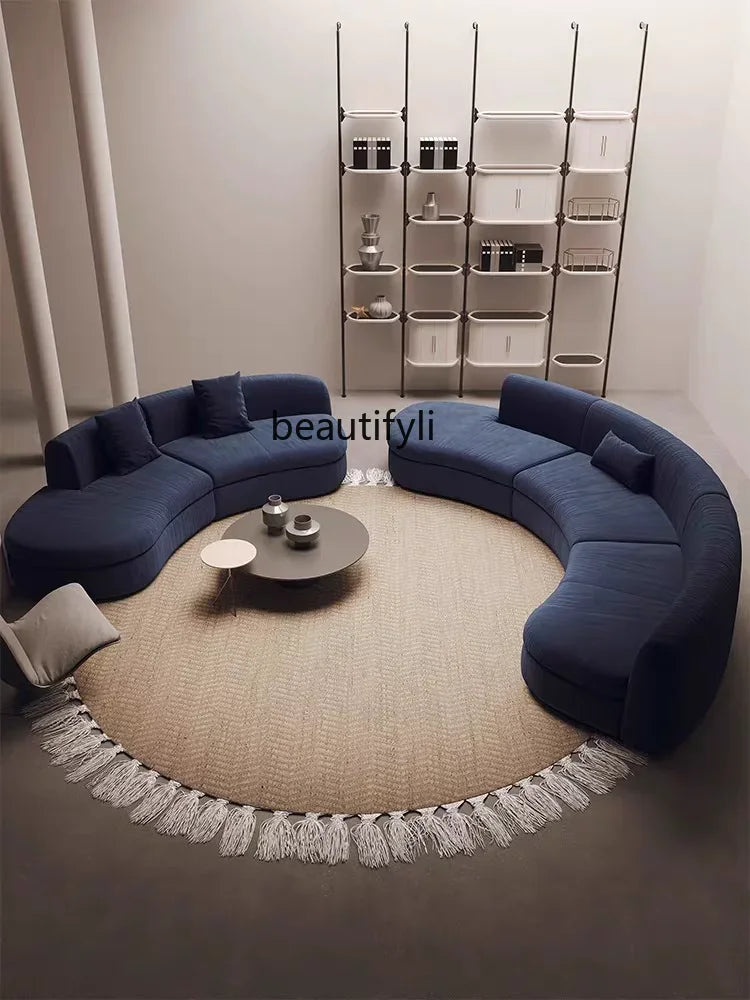 Semicircular curved sofa living room light luxury modern designer fabric sofa hotel B & B02A
