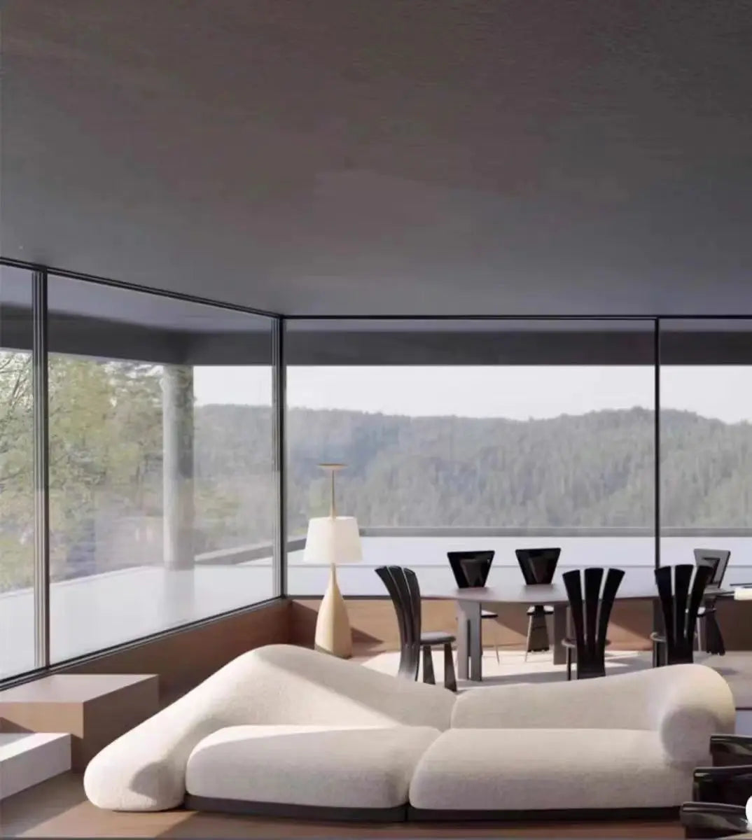Canapé italien petit appartement, ensemble complet de canapé semi-circulaire, lumière de célébrité d'internet, luxe moderne, nouveau