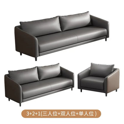 Office Sofa Modern Meeting Guests Business Reception Negotiation Leisure Area Modern Leather Sofa Coffee Table Combination Set