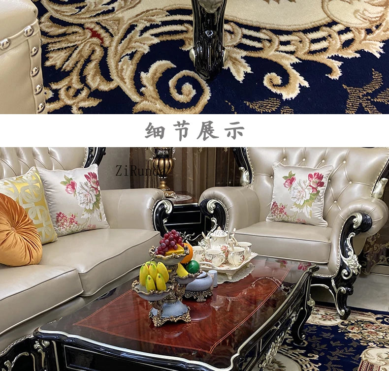 Solid wood coffee table, ebony piano paint high-end luxury solid wood tea table