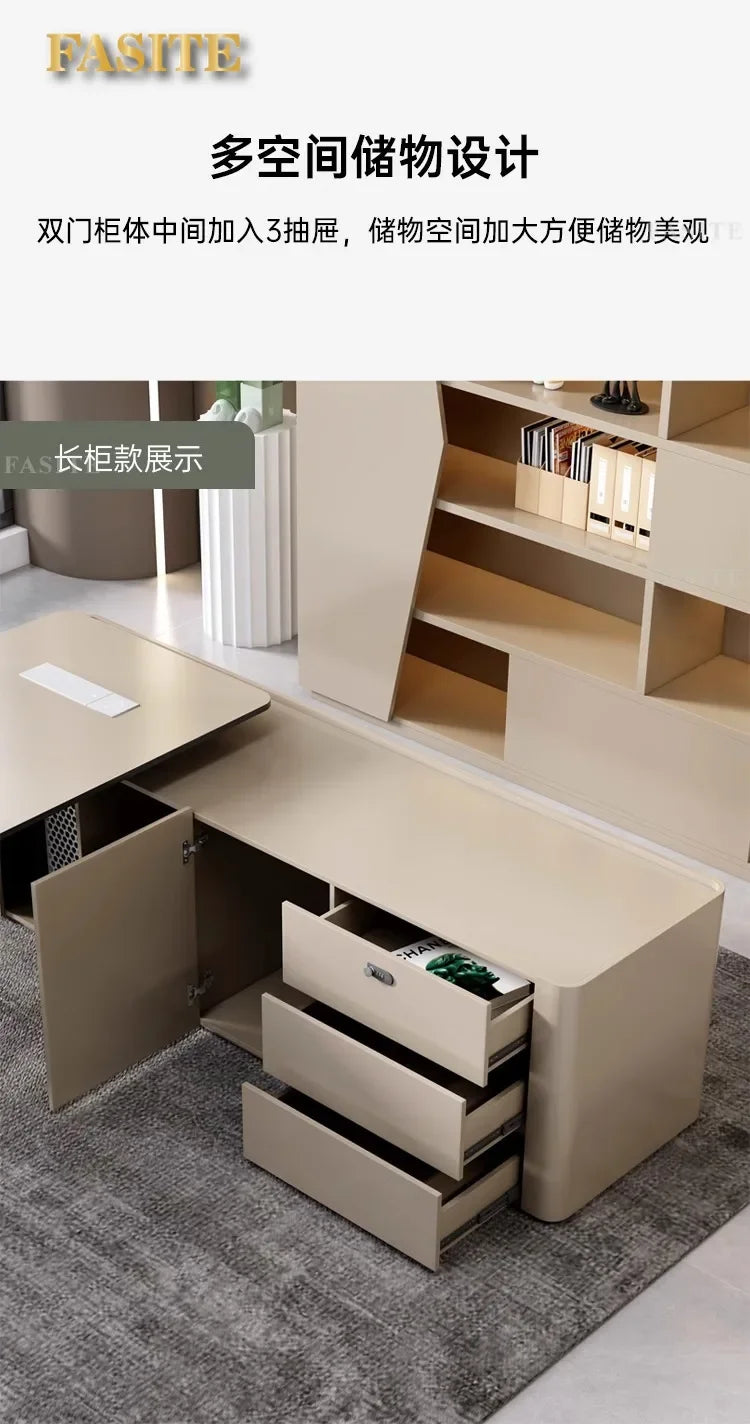 High-end Lacquered Boss Desk, Stylish Atmosphere, Modern and Simple Office Desk, High-end Workbench