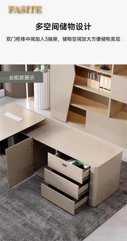 High-end Lacquered Boss Desk, Stylish Atmosphere, Modern and Simple Office Desk, High-end Workbench