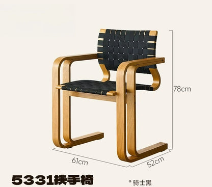 LTT Armchair Bauhaus Vintage French Solid Wood Dining Chair Medieval Back Chair