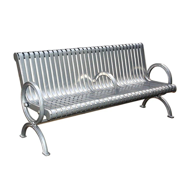 Outdoor Public Park 2 Person Steel Commercial Bench Seating Outside Garden Out Door Patio Rustic Metal Seat Bench with Back