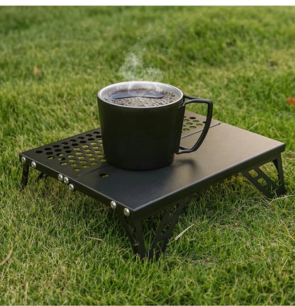 Pocket Mini Table for Camping, Aluminum Lightweight Portable Table Foldable Leg Design Perfect for Cookware, Hiking, Fishing